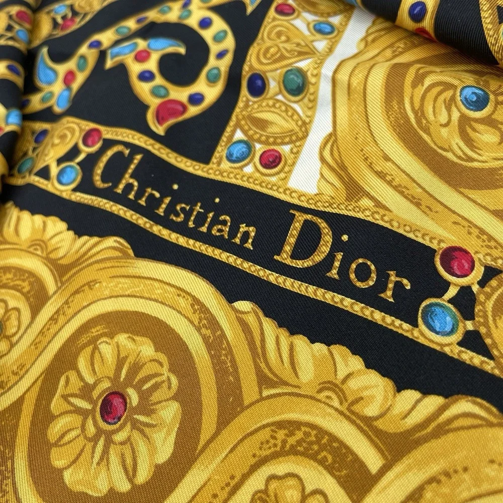100%‎ Silk Christian Dior Scarf Square Made In Italy